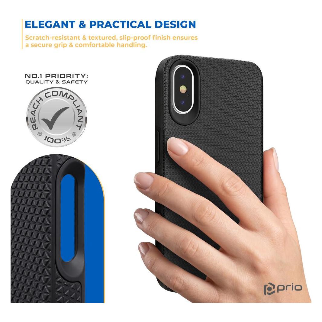 prio Schutzhülle für iPhone XS/X schwarz (Apple iPhone X, Apple iPhone XS) (PPC-1105)