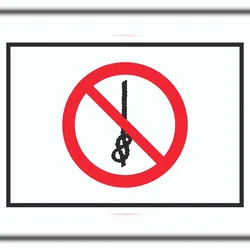 HB-Druck Knoten von Seilen verboten Symbol Schild A2 (420x594mm)