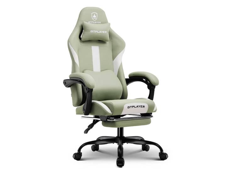 Chaise de jeu GTPLAYER, chaise de jeu, chaise de bureau respirante en tissu de haute qualité, chaise PC ergonomique, chaise de bureau réglable et rotative avec repose-pieds