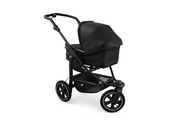 TFK Kombikinderwagen mono3 2-in-1 Kombikinderwagen, Schwarz, 3-teilig, 57x111x120 cm, Feststellbremse, Fußstütze abklappbar, Federung, kugelgelagerte Räder, 5-Punkte-Gurt, Doppelbremse, Handbremse, für Babyschale geeignet, Griff in Lederoptik, Transportsicherung, mit Tragegriff, Sitz umsetzbar, erweiterbar Geschwister, Reflektorstreifen, abnehmbarer Schutzbügel, Wanne umbaubar zu Sportsitz,5-Punkt-Gurt, Gurtschoner, Schutzbügel abnehmbar, umsetzbar,Matratze, Babywannendecke Magnetknöpfen, Baby on Tour, Kinderwagen, Kombikinderwagen