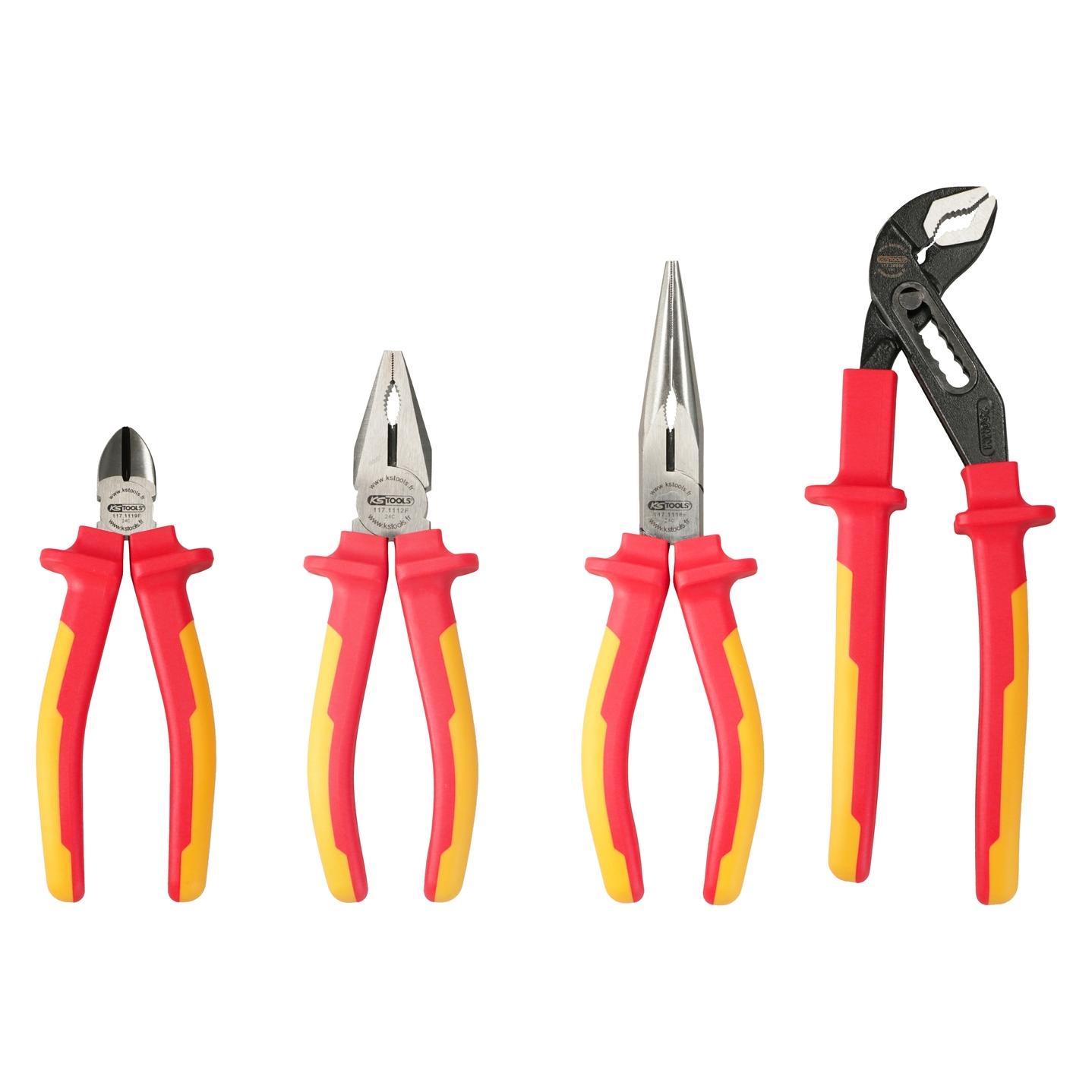 KS Tools 4er-Set isolierte ERGOTORQUE-Zangen (117.1100F)