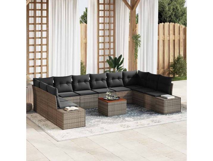 vidaXL Garten-Sofa-Set 11 stk. Grau