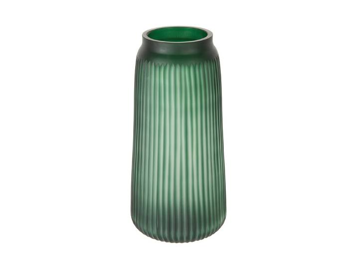 Glasvase mit Rillen grün h36cm