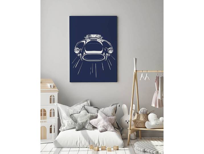 Tableau déco Sport Car 60 x 80cm Bleu