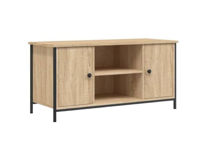 Helloshop26 Klassischer TV-Schrank mit Stauraum, 100 x 40 x 50 cm, aus Holz, Eiche, Sonoma 02_0049260