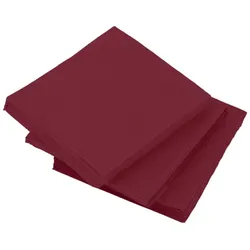 MONOUSO - Cocktail-Servietten aus Papier 20x20cm 2-lagige Bordeaux (100 Stück)