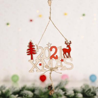 Snug & Styled Rustic Wooden Christmas Letter Ornament Hanging Decoration For Tree, Door & Holiday Display a Style