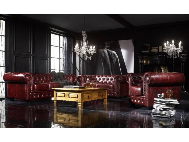 Xlmoebel Chesterfield-Sofa Elegante Chesterfield Sofagarnitur mit hochwertiger Polsterung, Sofagarnitur, Hergestellt in Europa