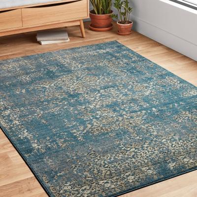 Alexander Home Carissa Diamond Distressed Rug