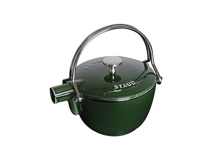 STAUB Teekanne/Wasserkessel, rund, 16,5 cm, 1,1 L, für alle Herdarten, Basilikumgrün