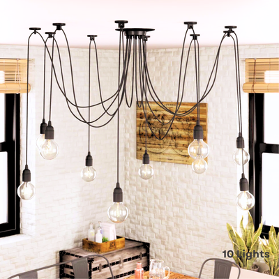 HomeDecorAndMore LLC The Warmly Spider Chandelier 10 Lights 150cm