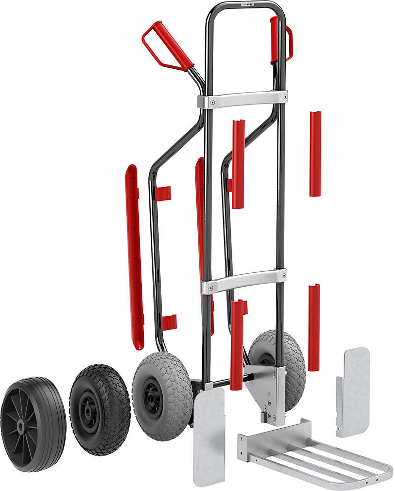 Sackkarre, Rahmen, Tragfähigkeit 200 kg, mit Gleitkufen, Aluminium eurokraft pro