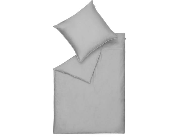 Bettwäsche Pure , grau (grau, hellgrau, stein), B/L: 135cm x 200cm, 1 Stk., 1 Stk., Satin, B/L: 80cm x 80cm, 2 Stk., Satin, Obermaterial: 100% Baumwolle, SCHÖNER WOHNEN-KOLLEKTION, Bettwäsche, Bettwäsche, Satinbettwäsche aus 100% reiner Baumwolle