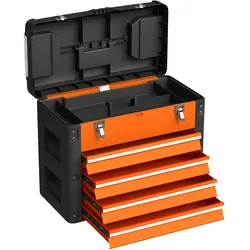WERKZEUGKISTE leer, 49,7 x 25,3 x 40,7 cm Werkzeugkasten mit 4 Schubladen