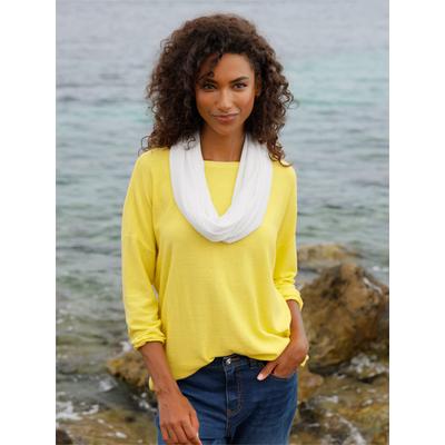 Rundhalspullover HEINE "Pullover", Damen, Gr. 36, gelb (limone), 100% Baumwolle, unifarben, Pullover Rundhalspullover