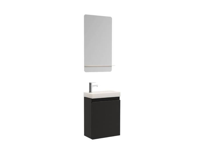 Meuble lave-mains + miroir tablette