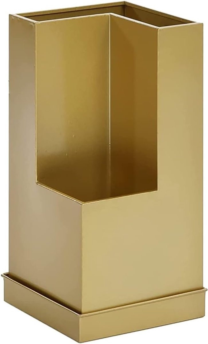 Gouden Paraplustandaard met verwijderbare lekbak - 28 x 28 x 55,5 cm