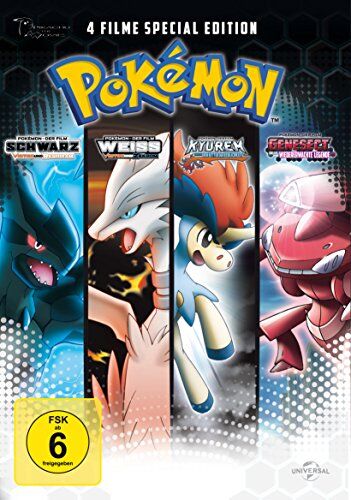 Pokemon - Der Film: Schwarz - Victini und Reshiram/Der Film: Weiß - Victini und Zekrom/Kyurem gegen den Ritter der Redlichkeit/Genesect und die wiedererwachte Legende [Special Edition] [4 DVDs] - Preis vom 09.10.2026 07:28:09 h