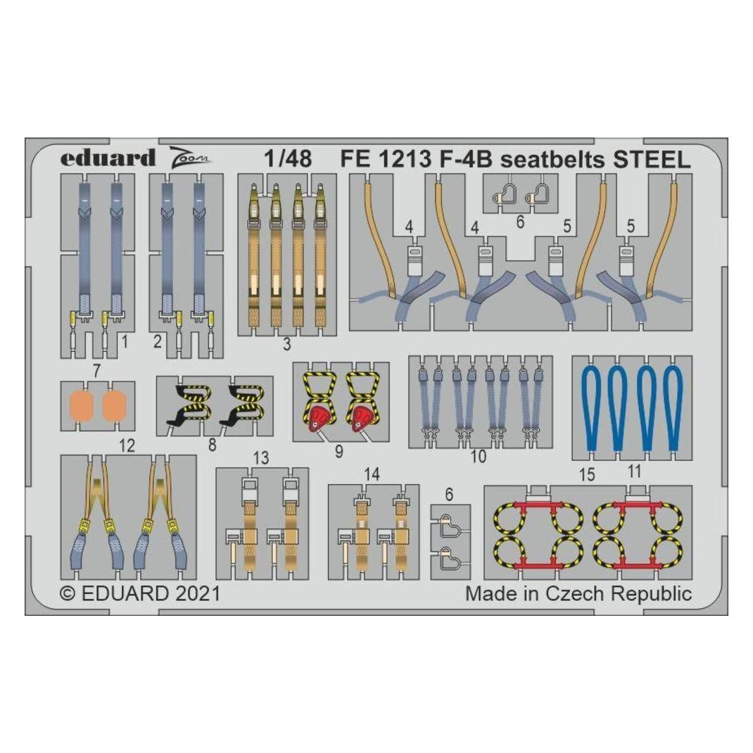 Eduard F-4B seatbelts STEEL 1/48 for TAMIYA (FE1213)