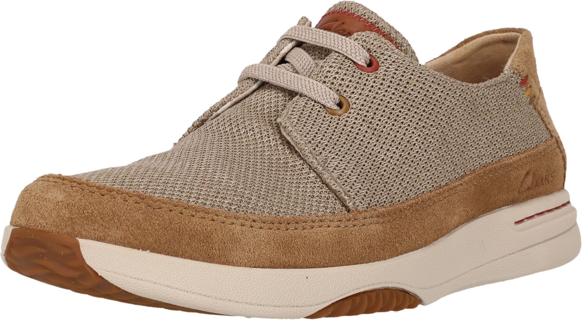 Sneaker CLARKS "Easeway", Herren, Gr. 41, Synthetik, beige, Schuhe Sneaker, aus atmungsaktiven und leichten Materialien