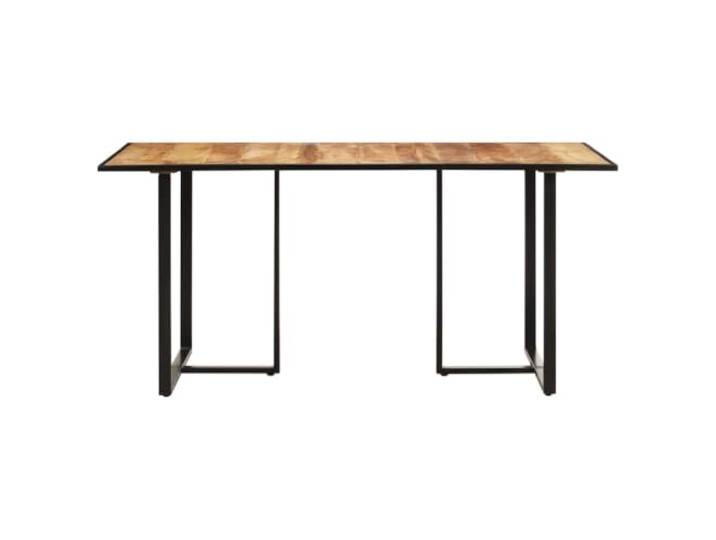 HBBMGYD Esstisch, 200 cm, Mangoholz, unbehandelt Füße aus pulverbeschichtetem Eisen, tropisches Massivholz, industrieller Stil, einzigartige Holzmaserung, zufällige Lieferung