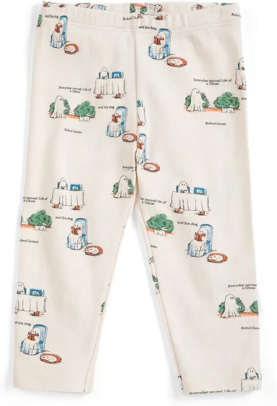 Bobo Choses Legging Fantômes Coton Bio Ecru 3 mois