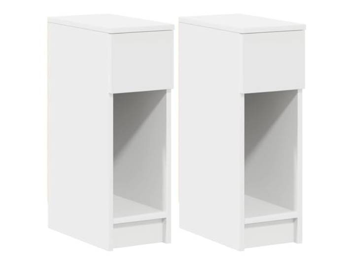 GHVBNMF 2er Set Nachttische Weiß 20x36x60 cm Beistelltisch mit Schublade Kompakter Nachtschrank für das Schlafzimmer mit Schublade und Ablage für optimale Platznutzung auf kleinem Raum.