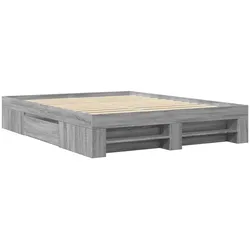 vidaXL Bettgestell Grau Sonoma 150x200 cm Holzwerkstoff