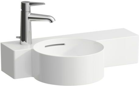 LAUFEN Val Handwaschbecken H8152830008111 55x31,5cm, Ablage rechts, mit Überlauf, mit Hahnloch, schneidbar, weiß