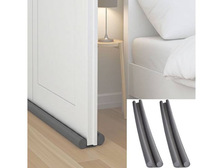 2er-Set Türbodendichtung, grau, Zugluft-Stopper für Türstärken bis 3,5 cm und 98 cm Breite