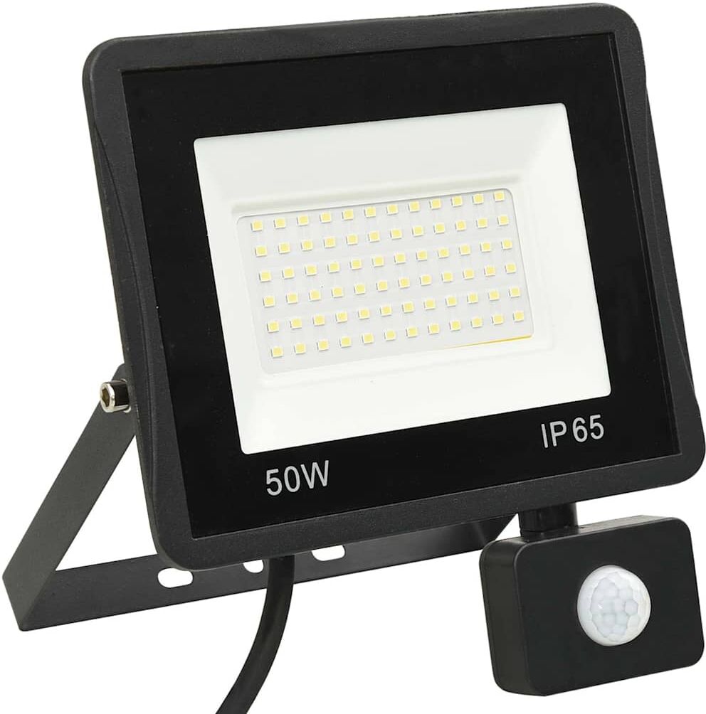 vidaXL Projecteur à LED avec capteur 50 W Blanc chaud