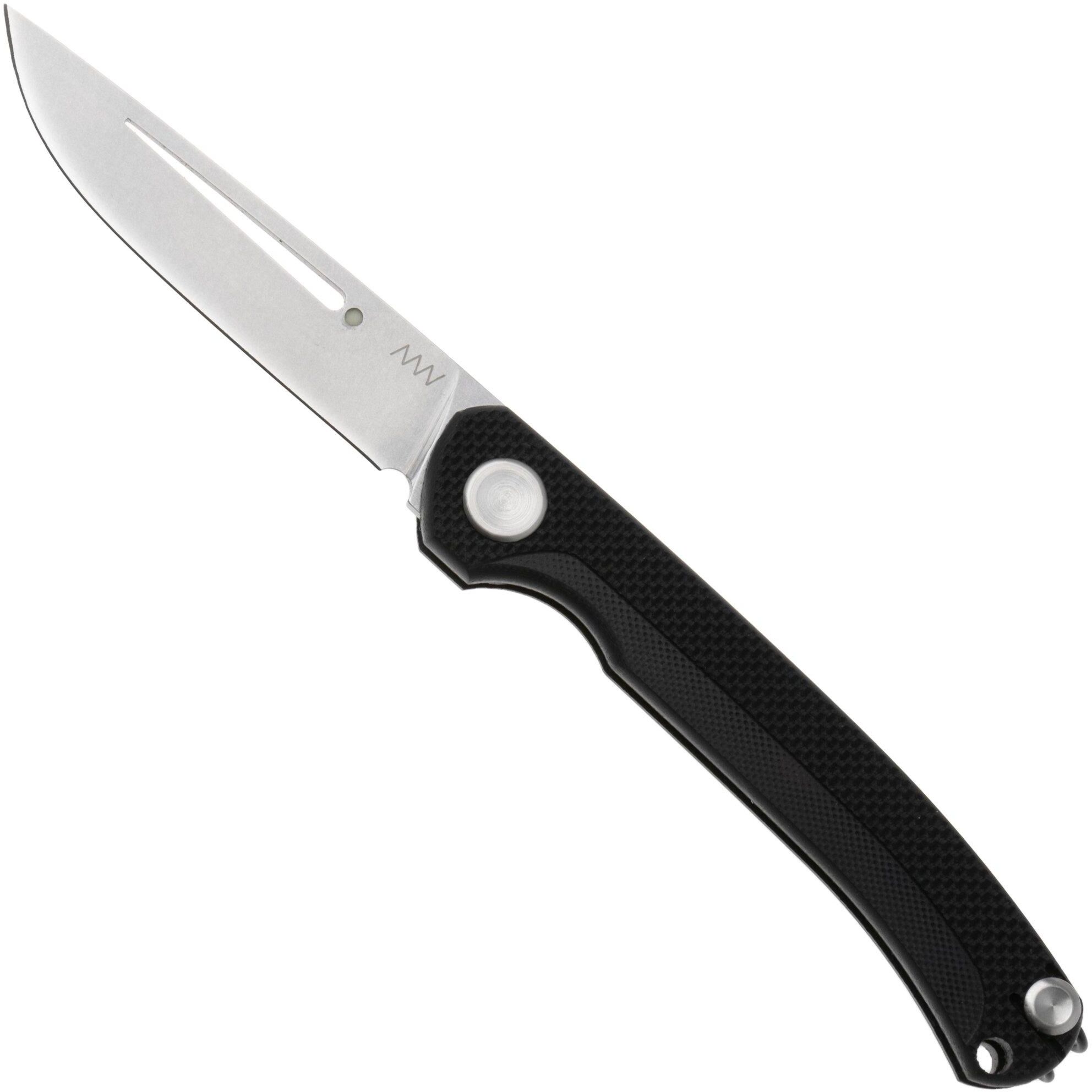 ANV: Acta Non Verba ANV S100 Stonewashed 12C27, Black G10, coltello da tasca slipjoint