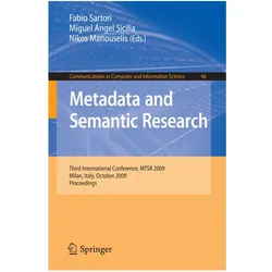 Metadata and Semantic Research, Fachbücher