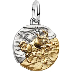 Pandora 764986C01 Medaillon-Charm Anhänger Zweifarbig Sternzeichen Stier