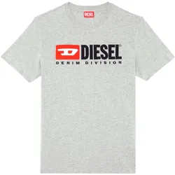 DIESEL Herren T-Shirt - T-BOXT-DIV, Kurzarm, Rundhals, Baumwolle, Logo, einfarbig Grau / S