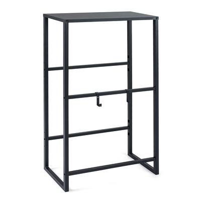 COSTWAY Getränkekistenregal für 4 Kisten, 3‑stöckiges Metall‑Regal mit Ablage, 2 Haken & verstellbarer Neigung