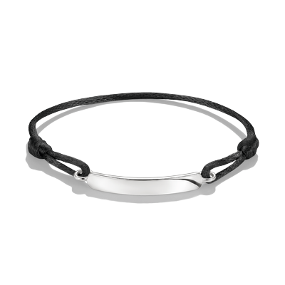 Armband THOMAS SABO "Together Textilarmband" Gr. 24, silber (silberfarben, schwarz), Armbänder, Damen, 24, Silber 925 (recycelt) Textil, Silber 925 (recycelt), Textil, Armband
