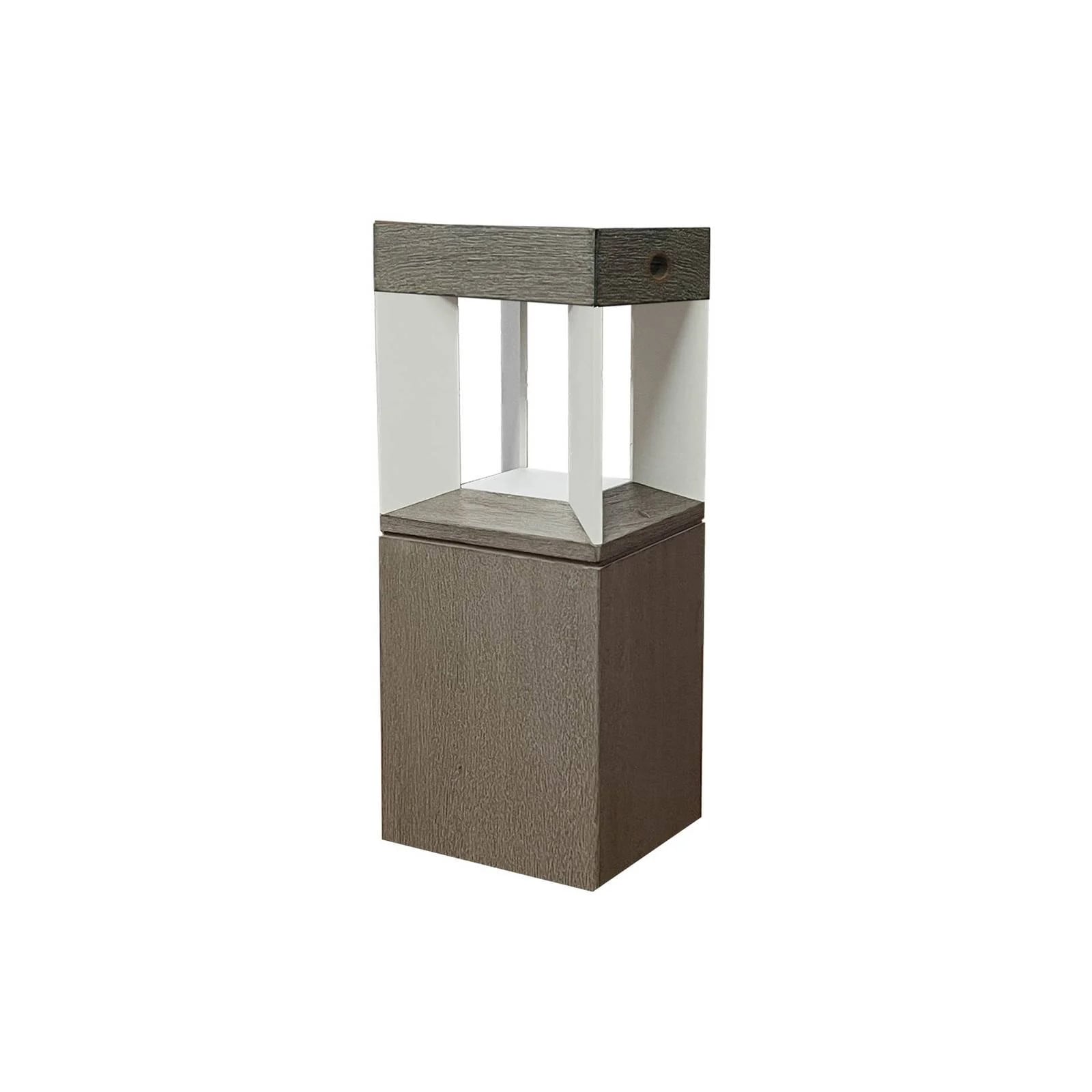 Les Jardins LED Solar Sokkellamp met Bewegingssensor, Dimbaar, Wit/Hout, Modern Design
