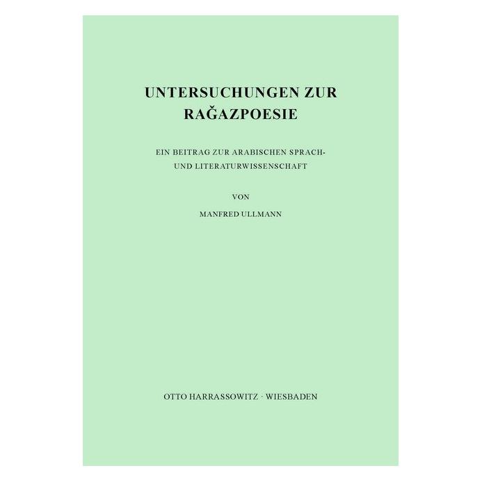 Harrassowitz Untersuchungen zur Ragazpoesie (Deutsch, Softcover, Manfred Ullmann) (55872811)