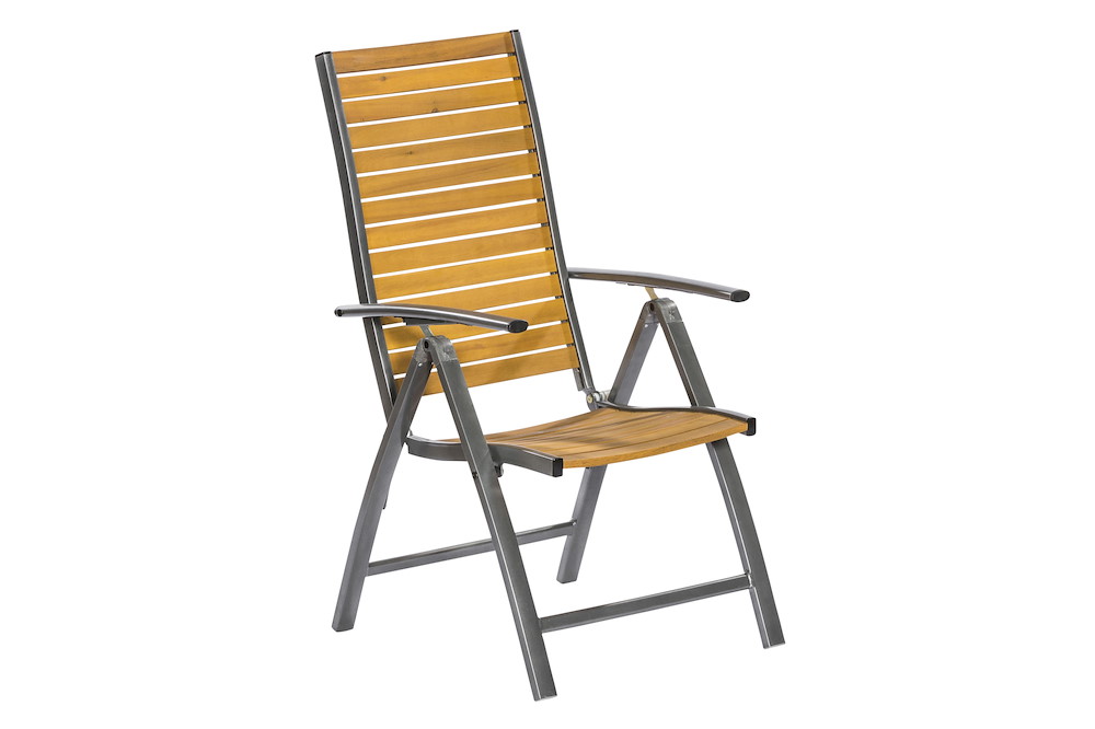 MERXXHANDELS Santorin Set 7tlg 6 Sessel Tisch 150x90cm Alu/Akazie 16946395