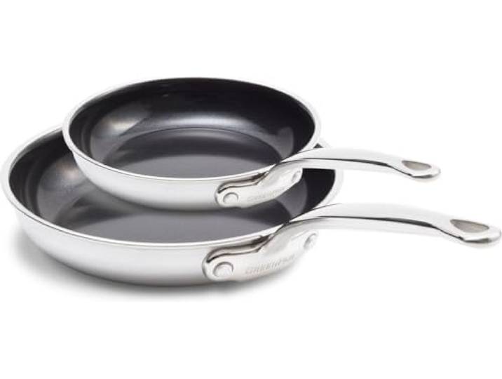 GreenPan Premiere 2-teiliges Bratpfannen-Set 20 cm und 28 cm, 3-Ply Edelstahl, PFAS-freie Diamantverstärkte Keramik-Antihaftbeschichtung, Induktion, Backofen 220 °C