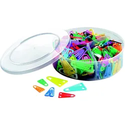 Laurel Büroklammern Plastiklips Trio 21/25/35mm VE=10x420 Stück Grund- und Leuchtfarben sortiert