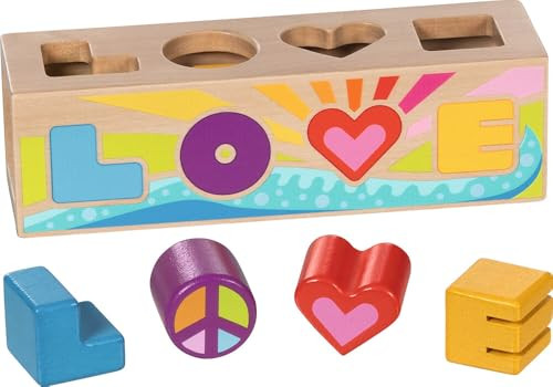Goki Sorteerdoos LOVE, 4 stuks, Hout, B: 24 cm, D: 7 cm, H: 7 cm