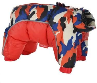 Uplift Essentials Full Body Dog Winter Snowsuit With Reflective Details red l