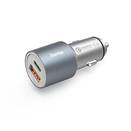 Hama 38W USB-C en USB-A snellader voor in de auto, grijs