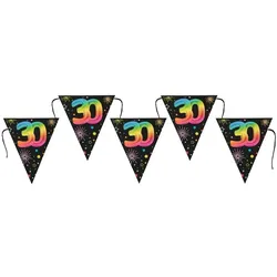 Wimpelkette 30. Geburtstag bunt 3 m