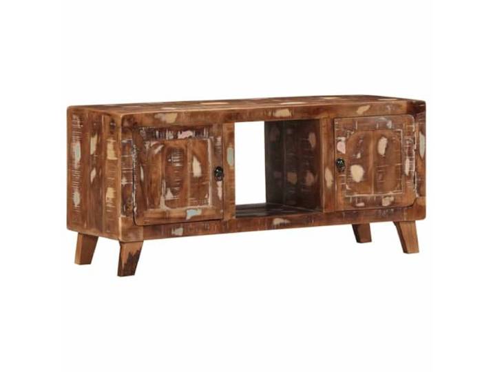 Helloshop26 TV-Bank, großer Stauraum, 105 x 46 x 32 cm, rustikaler Stil, Wohnzimmer, Massivholz, Natur 02_0058063