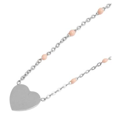 Kette ohne Anhänger ADELIA´S "Halskette mit Anhänger – Herz aus Edelstahl", silber, Halsketten, Damen, 43cm, Edelstahl, Schöne Geschenkidee zum Valentinstag