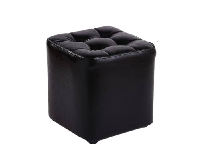 DANNMPX Sitzhocker Wohnzimmer Moderner Quadratischer Fußhocker Aus Leder for Den Eingangsbereich des Wohnzimmers Zusätzliche Sitzplätze(Black)