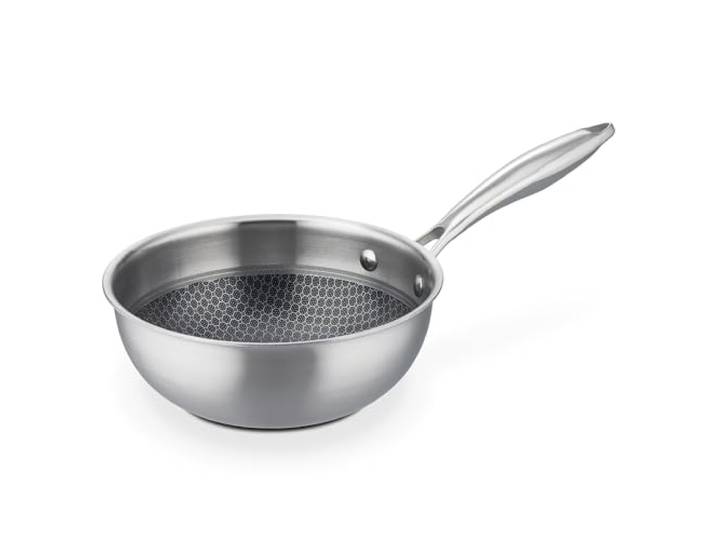 GSW Sauteuse Inoxxa Black, Kleine Edelstahlpfanne, Beschichtete Schwenkpfanne, Hochwertige kleine antihaft Sautepfanne für Induktion, Ceran, Gas & Elektro, 18 cm